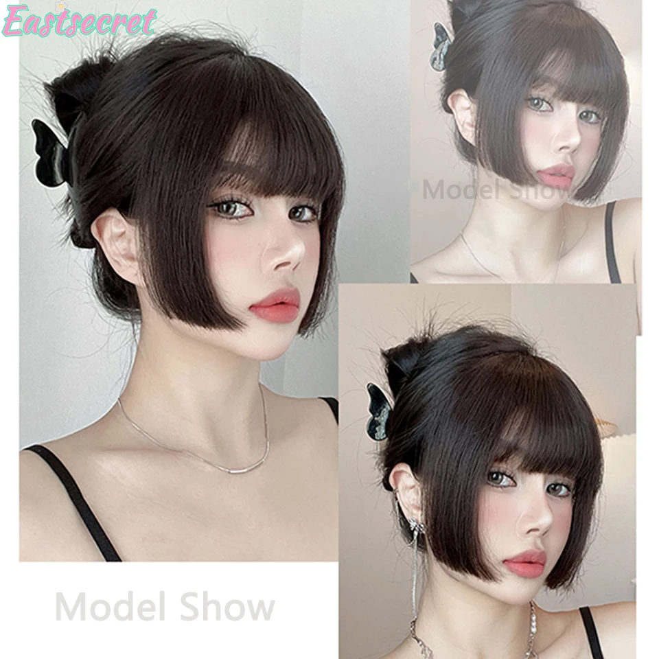 EASTSECRET-Sintético Princesa Corte Bangs Para Mulheres, Extensões De Cabelo, Anime Bangs Falso, Hairpin, Sideborns Peruca