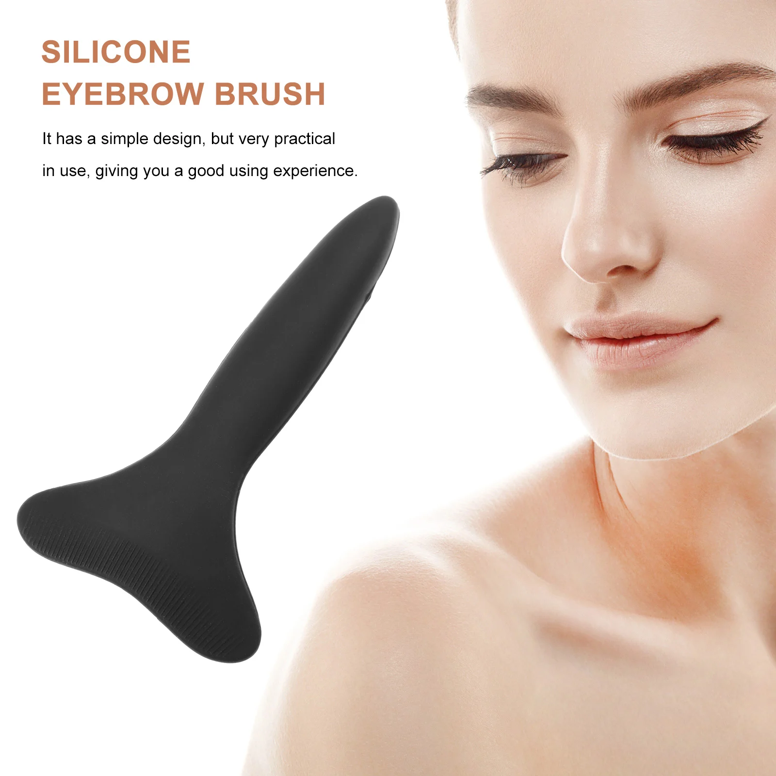 

6pcs Eyebrow Shaving Silicone Brush Black Grooming Tools Comb Accessories Makeup Beginner Professional Safe Skin Friendly Brow
