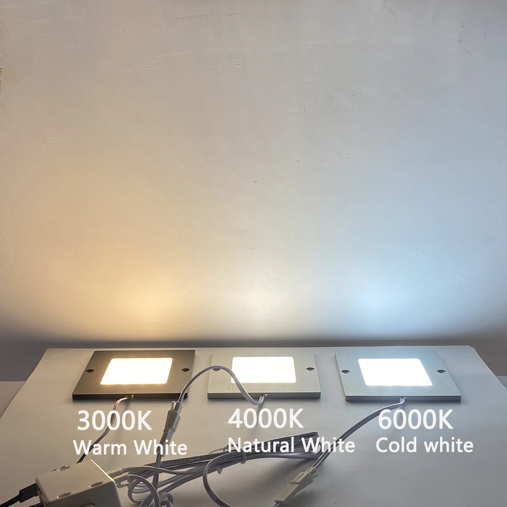 Ultra Slim 5W LED Square Cabinet Light 12V Staircase  Aisle Light Wine Cabinet Entrance Display Decorative Light No hole cut