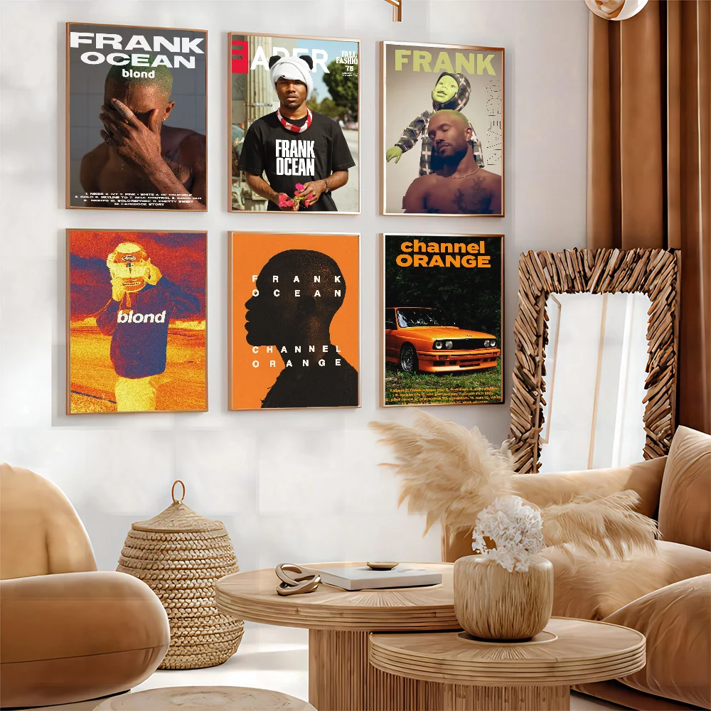 A-Frank_Ocean Vintage Posters Sticky Retro Kraft Paper Sticker DIY Room Bar Cafe Kawaii Room Decor