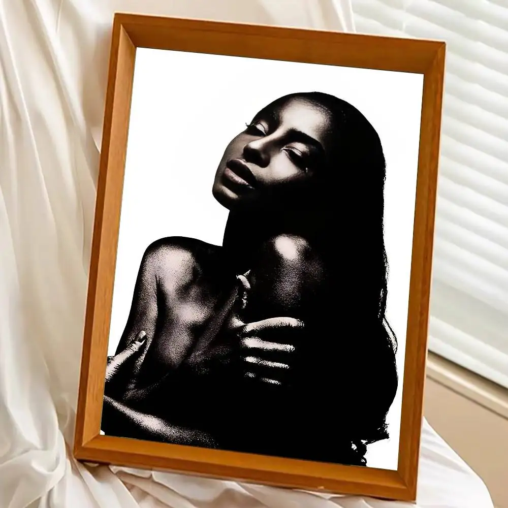 الحديثة العصرية Sade الموسيقى أسود أبيض الموسيقار المشارك ذاتية اللصق الفن ورق مقاوم للماء ملصق مقهى بار غرفة جدار ديكور