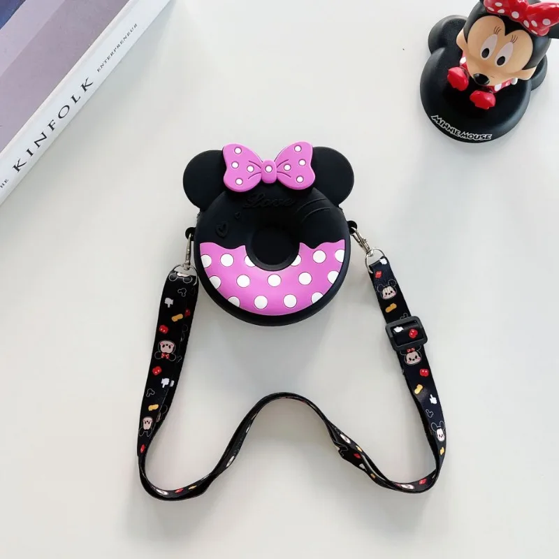 حقيبة كروس صغيرة من السيليكون من Cute Bow Disney Minnie Mouse - خفيفة الوزن وحزام قابل للتعديل وسحاب مفتوح وإغلاق حقائب كتف #6