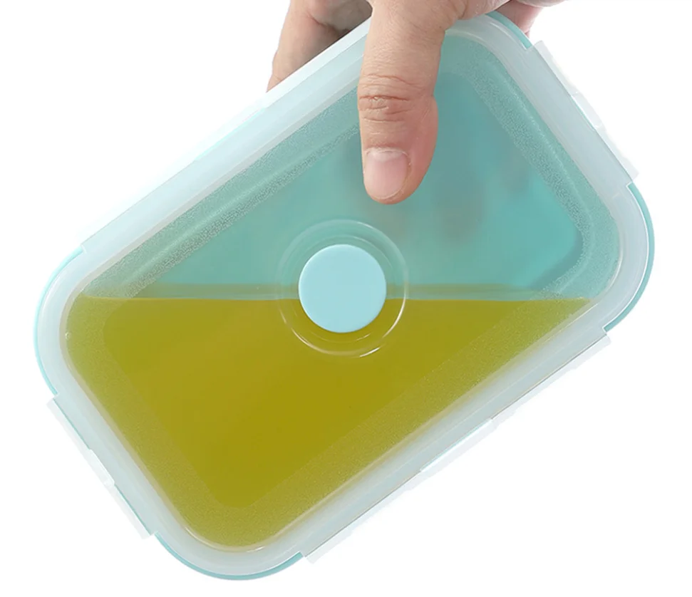 Silicone Collapsible Lunch Box BPA Free Bento Food Storage Container Microwavable Portable Picnic Rectangle Kitchen Storage Box