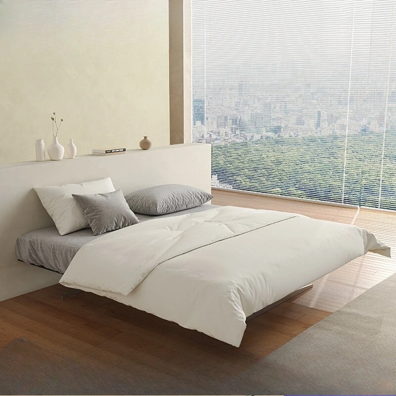 

Carbon Steel Suspended Bed Stainless Steel No Bedside Shelf Bed Master Bedroom Queen Induction Double