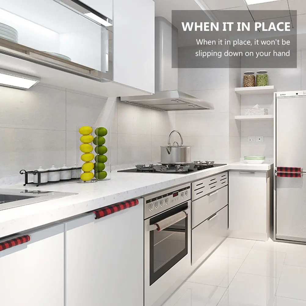 

Набор из 3 мягких моющихся тканевых чехлов для ручек холодильника, защитные накладки на ручки дверей для кухонной техники: духовки, посудомоечной машины, микроволновой печи