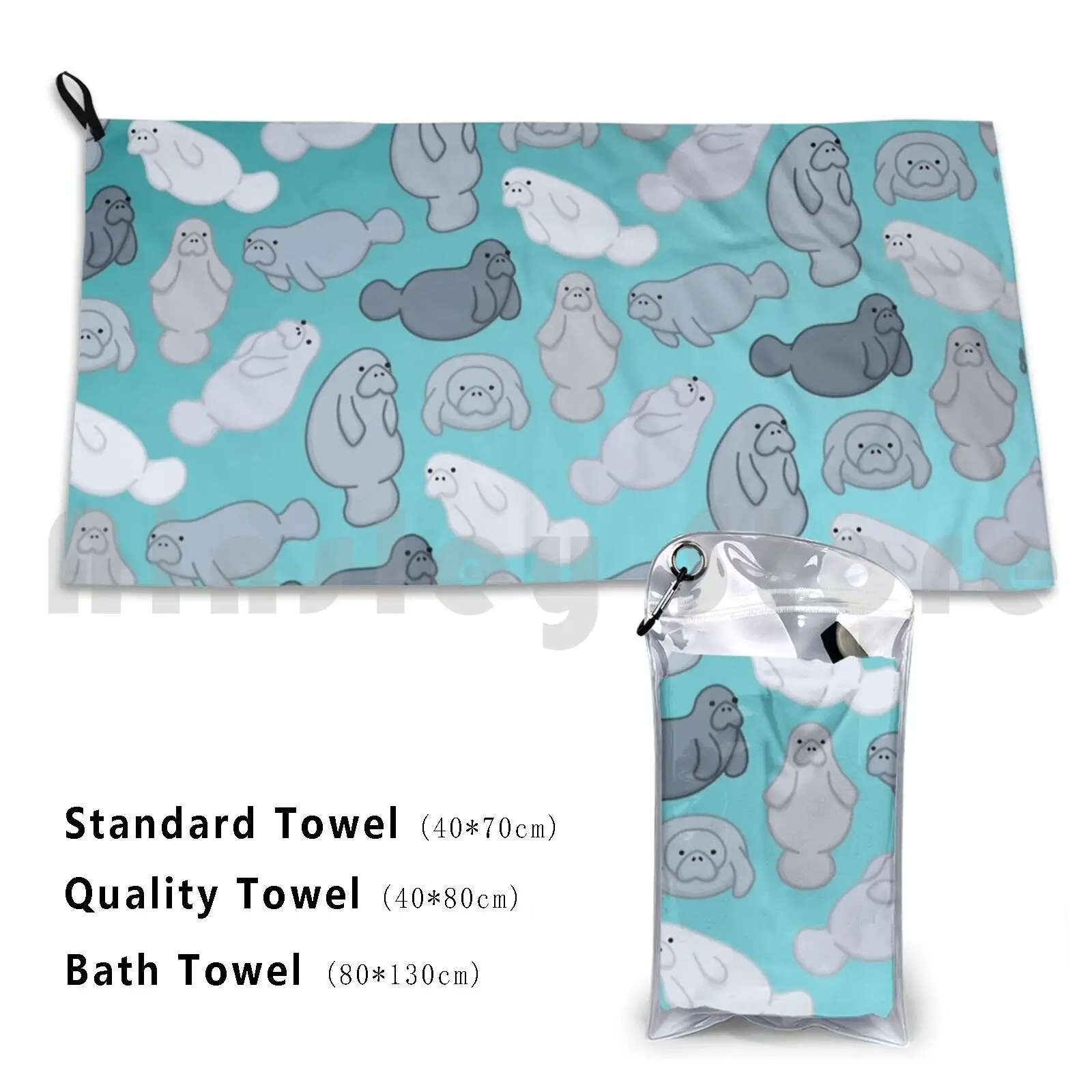 Manafree Custom Towel Bath Towel Manatee Ocean Animal Animals Manatees Fish Sea Life Nature Dugong Dugongs