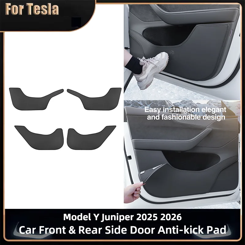 Para Tesla modelo Y 2026 de enebro 2025, puerta de coche, almohadilla antipatadas frontal Y trasera, Panel de protección de Panel lateral, accesorio Interior de coche