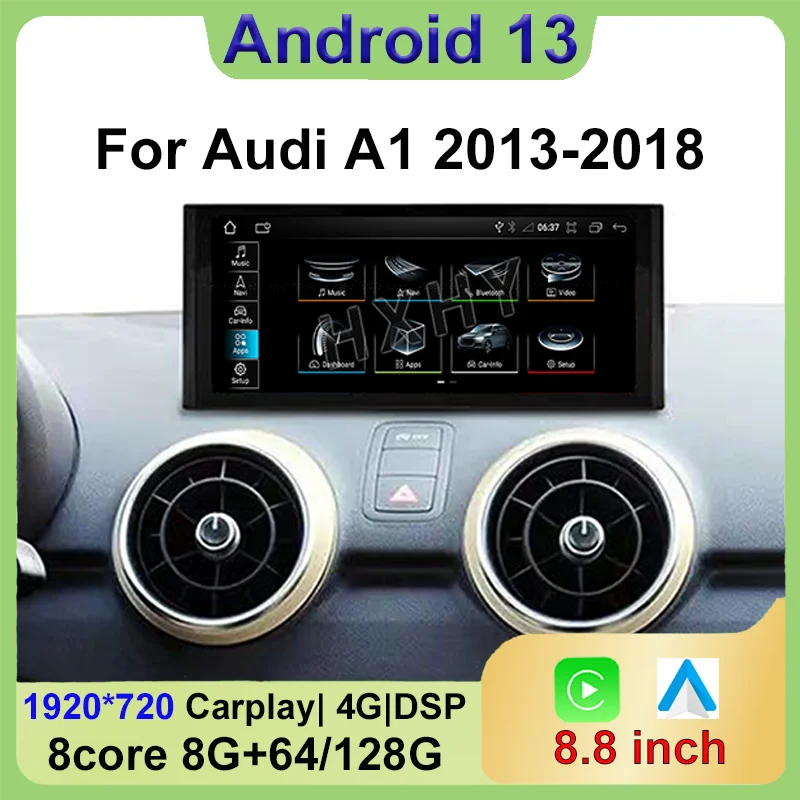 8.8Inch Android 13 8+128G Auto Carplay For Audi A1 2013-2018 Car Multimedia Stere Dvd Player Radio Gps Navigation view 2