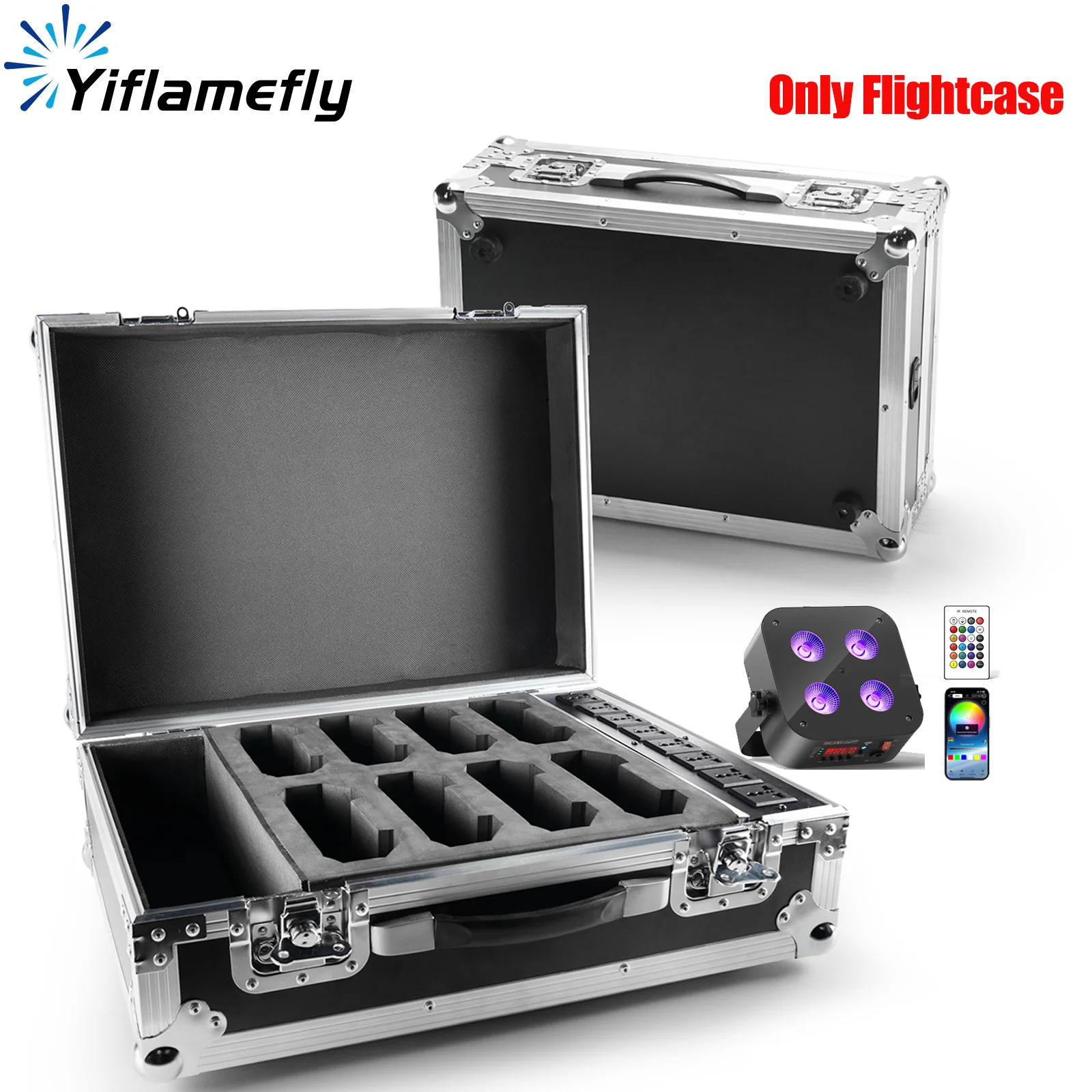

Yiflamefly Black Rechargeable Gator Airline Case Stage Lighting Equipment Flight Case For 8Pcs Mini Rechargeable LED Par Lights
