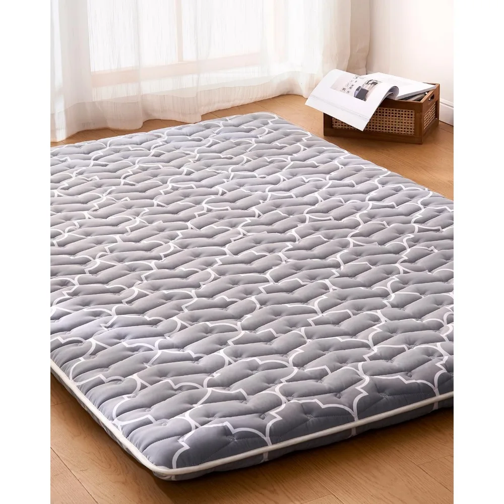 

6th Generation Japanese Floor Futon Mattress - Extra-Thick 9-Layer Modern Futon with 100% High-Density Foam, Portable Floor Matt