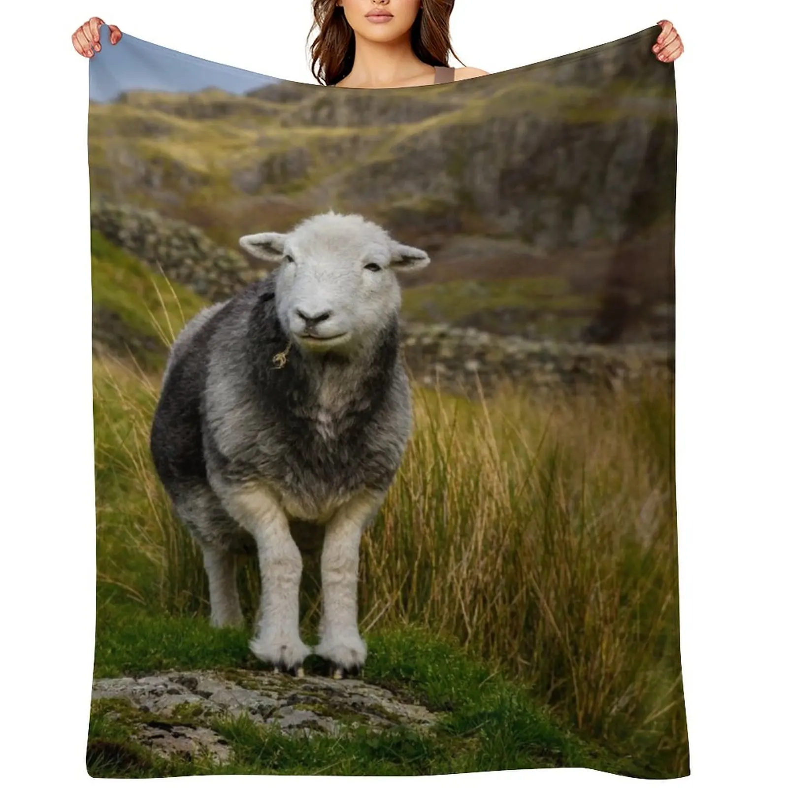 

Herdwick Sheep Throw Blanket Summer warm for winter Plush Personalized Gift Blankets