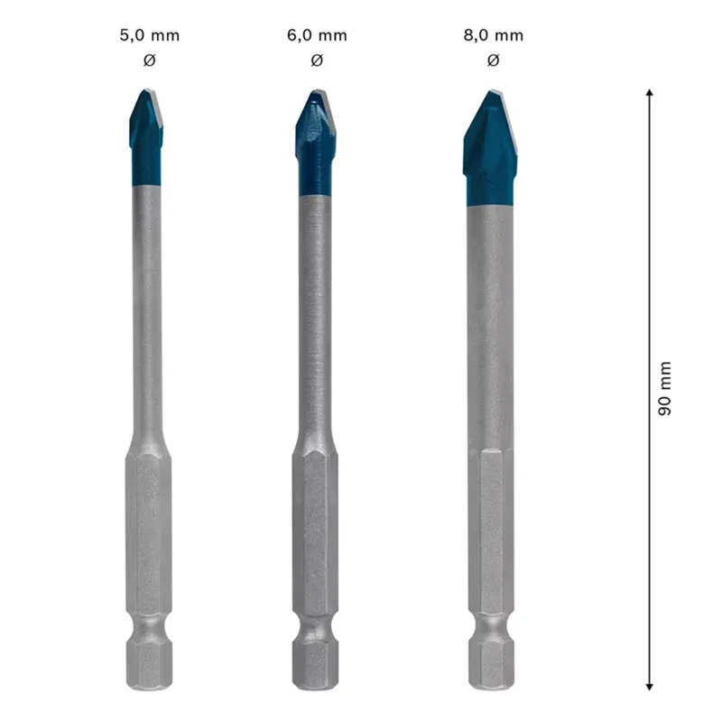 ABJN-Hartbohrer-Set, 5–8 mm, 90 mm Länge, hohe Härte, langlebiges Werkzeugzubehör, 10 x lebenslang