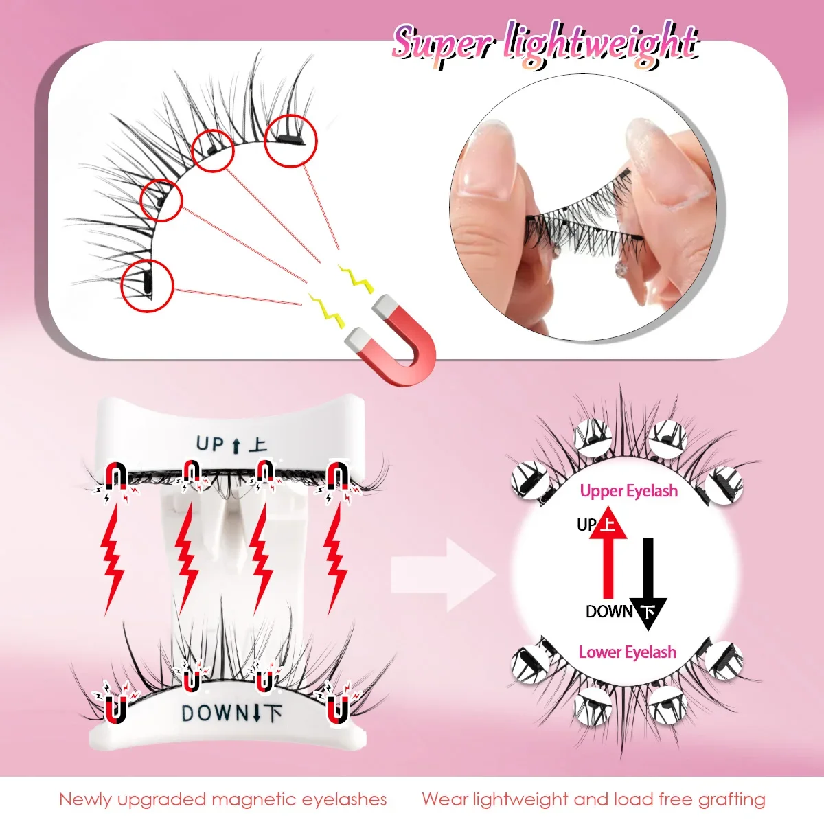 Magnetische Wimpers 1/2 Paar Handgemaakte 3D Nertsen Wimpers Herbruikbare Valse Wimpers Set Natuurlijke Lange Valse Wimper Make-Up Pincet Tool