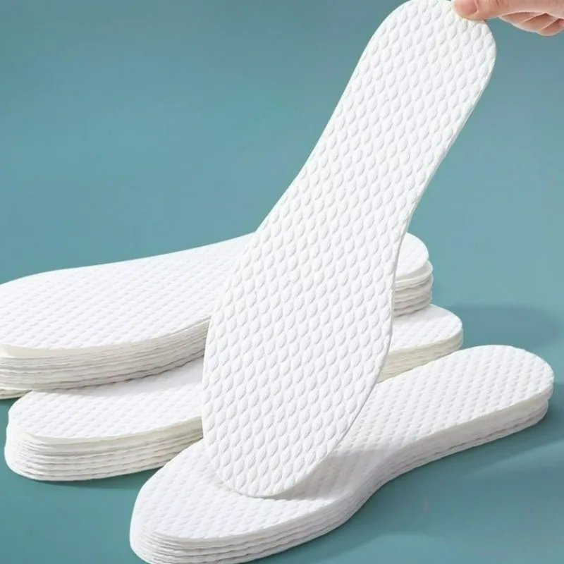 Sweat-Absorbing Wood Pulp Insoles Spring Summer Breathable Thin Disposable Non-Slip Cushion Daily Wear Shoes Pads for Women Men