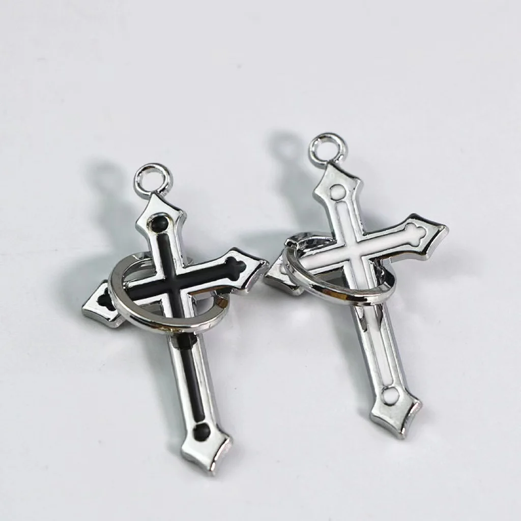 Pendentif croix de connaissance pour bijoux, accessoires de bricolage exécutif, collier de transformateur en alliage, porte-clés, accessoires chauds, 10 pièces par lot