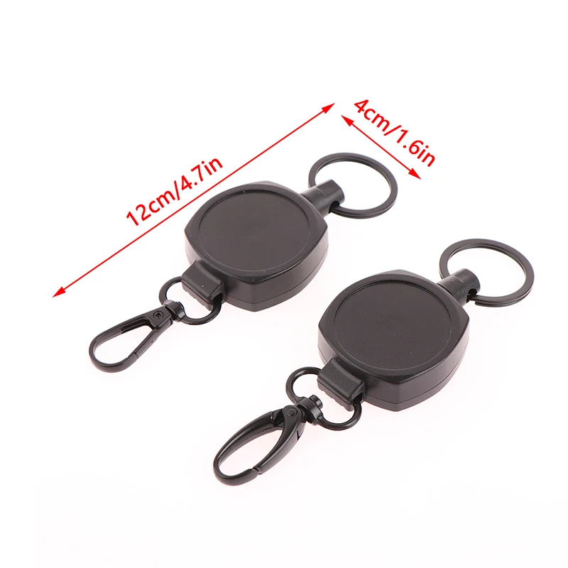 New Outdoor Automatic Retractable Wire Rope Luya Tactical Keychain Clip Pull Recoil Sporty Key Ring Anti Lost ID Card Holder