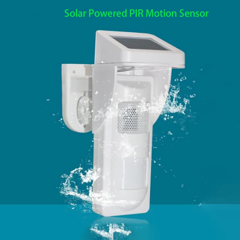 

Wireless 433Mhz Infrared Solar Motion Sensor with 95db Voice Alarm Built in Buzzer Pet Immune for Forest Fishing Pond Prompt