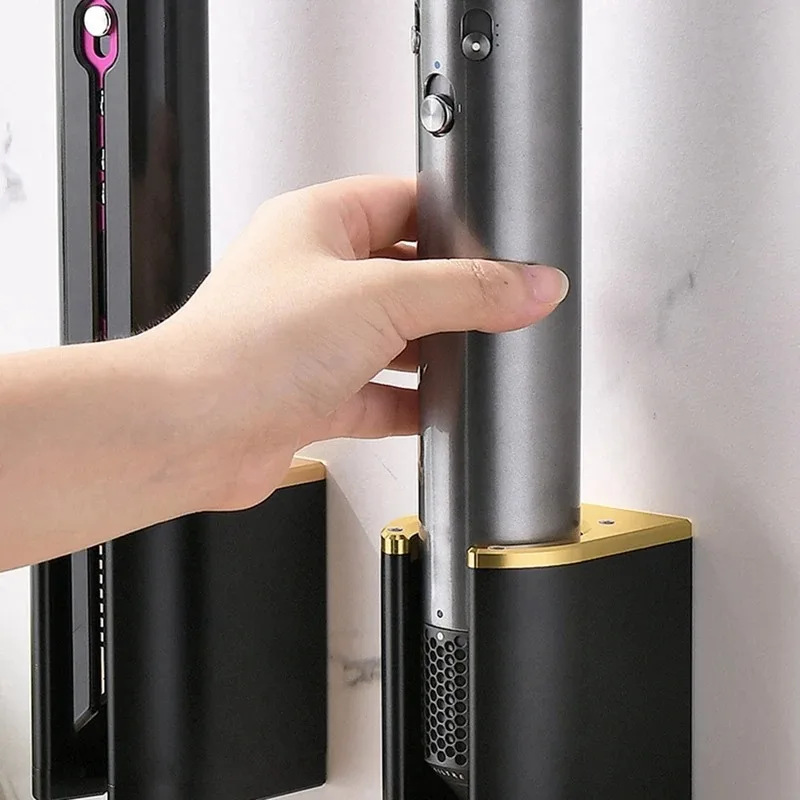 Wall Mount Holder Hair Dryer Holder, Universal Curling Iron Organizer Holder for Bathroom Vanity