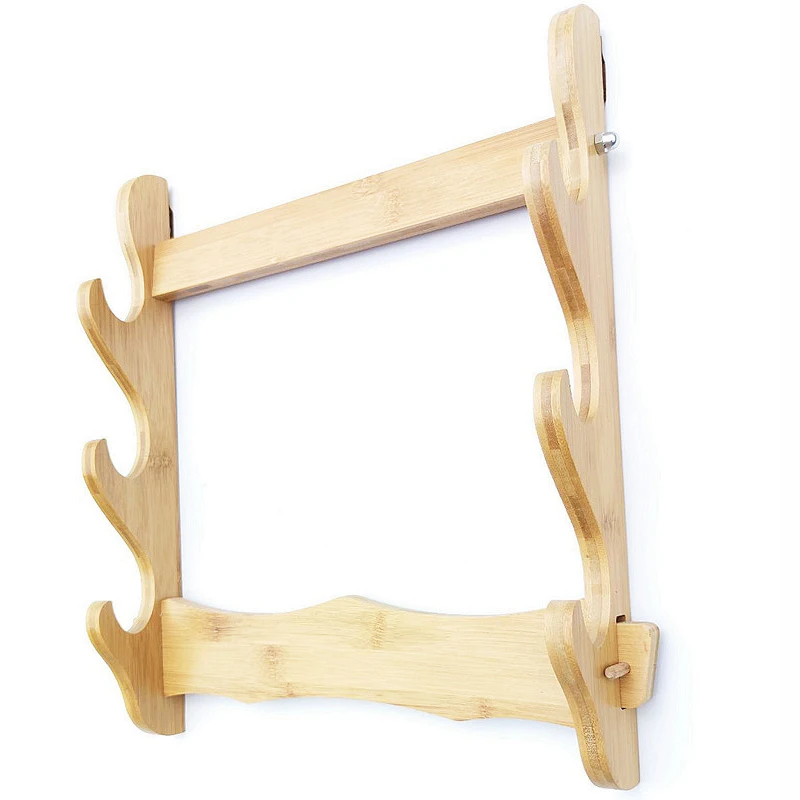 竹製壁掛け釣り竿ホルダー-剣-楽器-釣り竿収納ラック