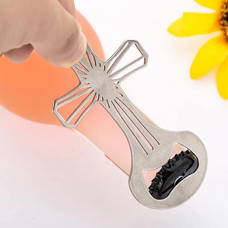 Personality Cross Hollow Out Bottle Opener Portable Outdoor Camping Tools Wedding Party Supplies Promotional Gift Kitchenware