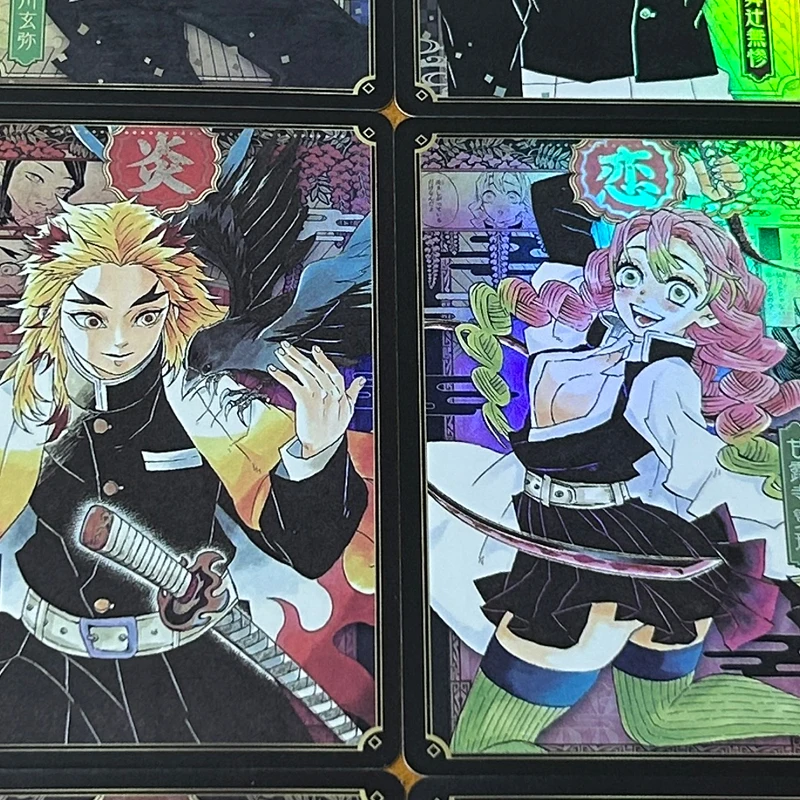 Anime Demon Slayer carte da collezione fai da te Kamado Nezuko Kochou Shinobu Rengoku Kyoujurou Kanroji Mitsuri regali di compleanno giocattoli per bambini