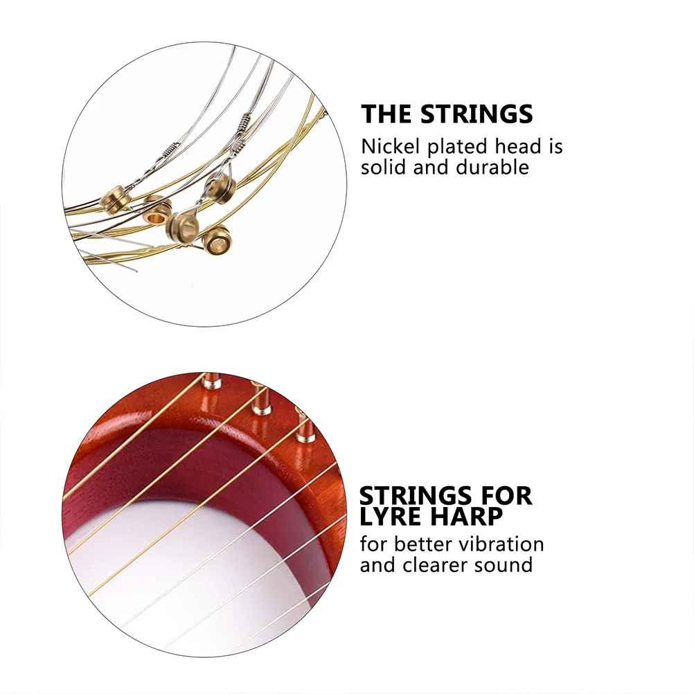 

10Pcs Professional Lyre String Replacements Strong Textured Accessory Kit for Sweet Resonant Sound Lyre Changing Strings Kit