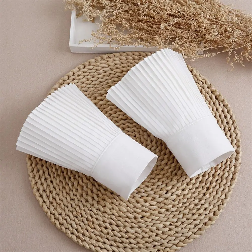 Sweet Ruffles Pleated Fake Sleeves Chiffon Detachable Cuffs Fake Flared Sleeves Ruched Wristband Fake Cuffs Sweater Decorative