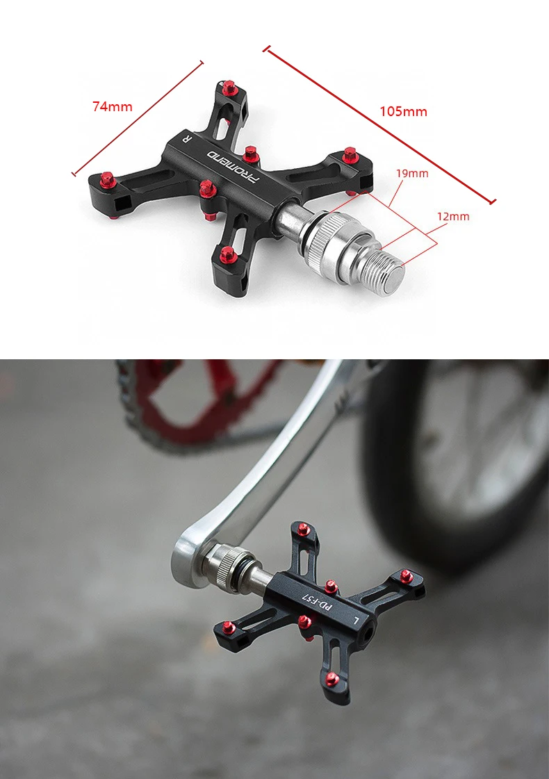 PROMEND City Bike Pedal Quick Release Small 3 Bearing non-slip Road folding bicycle Cycling accessories