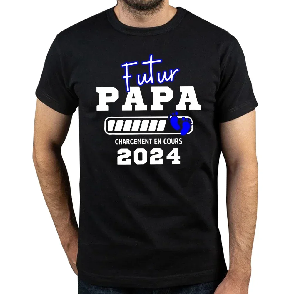 Future Dad 2024 T-shir Funny Father Papa Gifts Men Clothing EU Size 100% Cotton Summer Haarajuku O-neck Tee Shirts