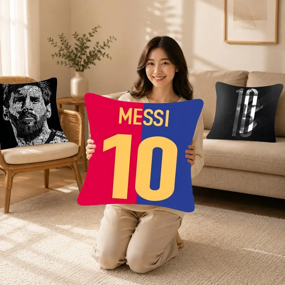 Celebrity Sport Messi Cushion Cover Bedroom bed reading backrest cushion Festive plush holiday Soft plush throw