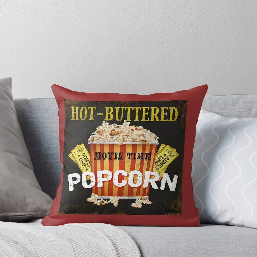 Hot Buttered Popcorn Theater Art Throw Pillow Custom Cushion Photo Pillow Cases Decorative Sofa Decorative Covers pillow