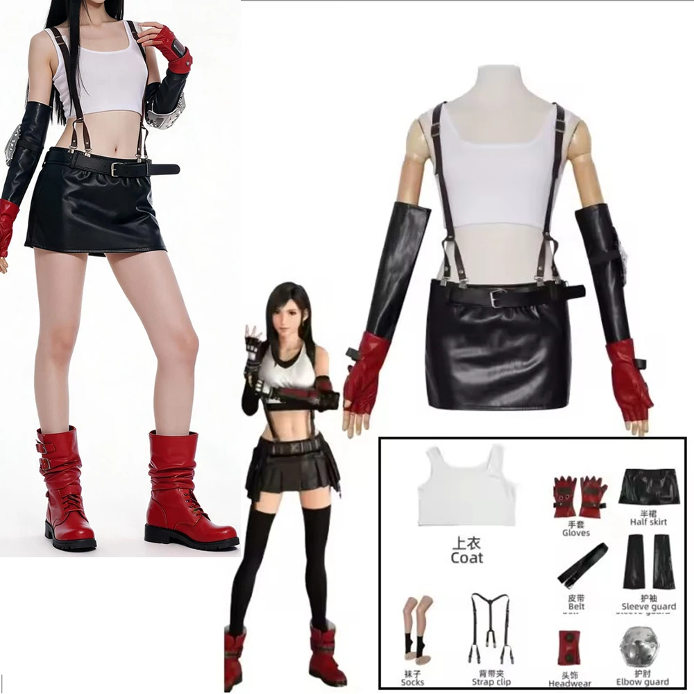 disfraz-de-cosplay-de-tifa-lockhart-de-final-fantasy-vii-para-mujer-top-blanco-falda-de-cuero-guantes-con-tirantes-protector-de-brazos-traje-para-fiesta-de-halloween