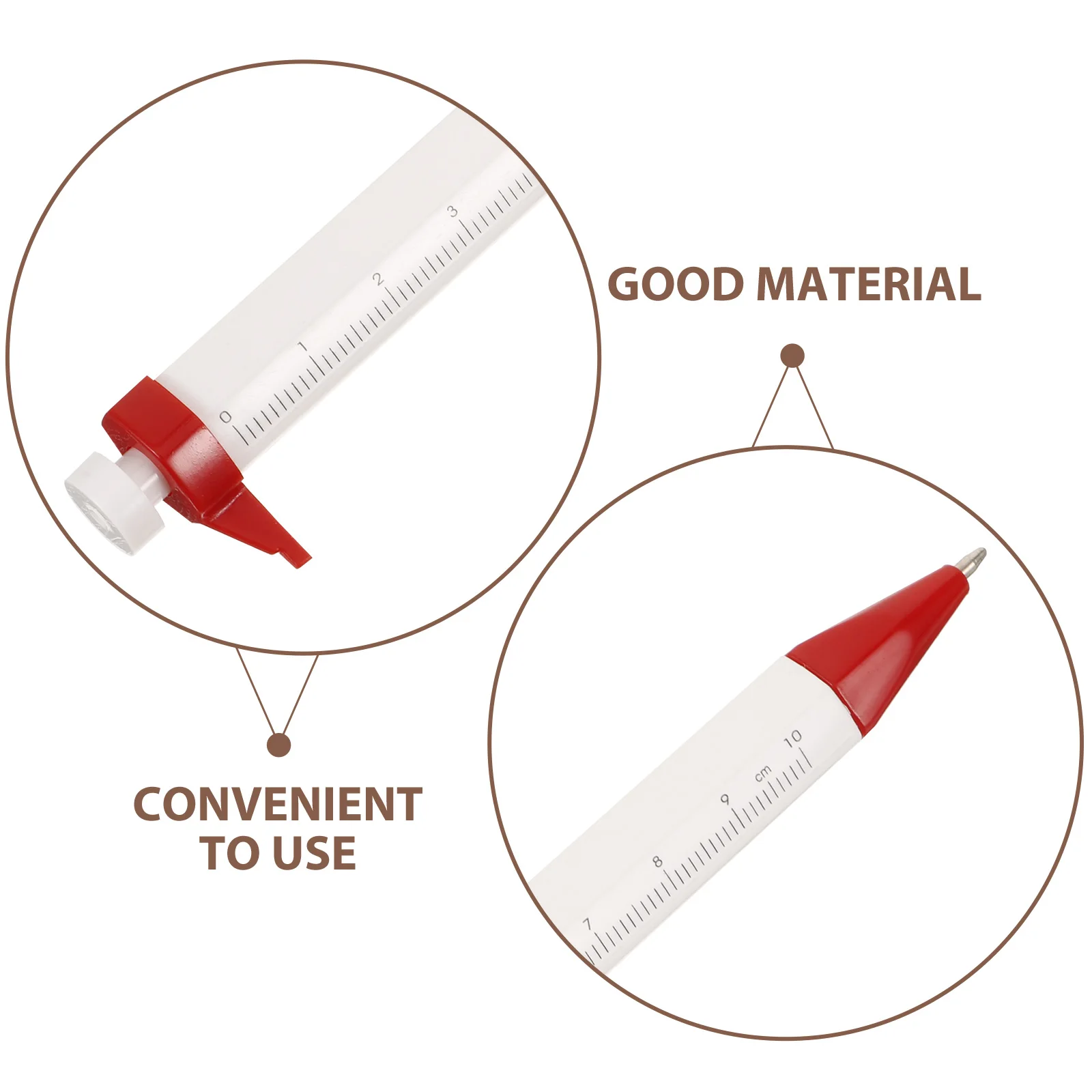 

5 Pcs Caliper Ballpoint Pens 0 100mm Multifunctional Measuring Tool Engineering Pen Portable Writing Pen for Study Work Red