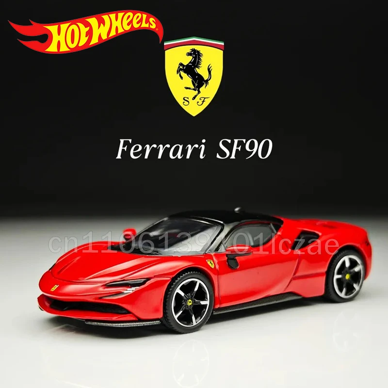 

Коллекционная модель автомобиля Ferrari Hot Wheels Ferrari F40 SF90 Competizione, масштаб 1/64, литая из сплава, имитация Mercedes-Benz 2025 года, для коллекционеров и любителей автомобилей