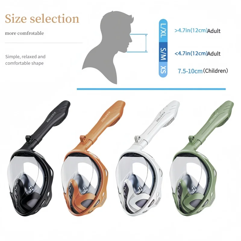 Professionelle Schnorchel-Tauchmaske Unterwasser-Tauch-Vollgesichtsmaske Anti-Beschlag-Brille für Kinder und Erwachsene Schwimmausrüstung – Detail 3