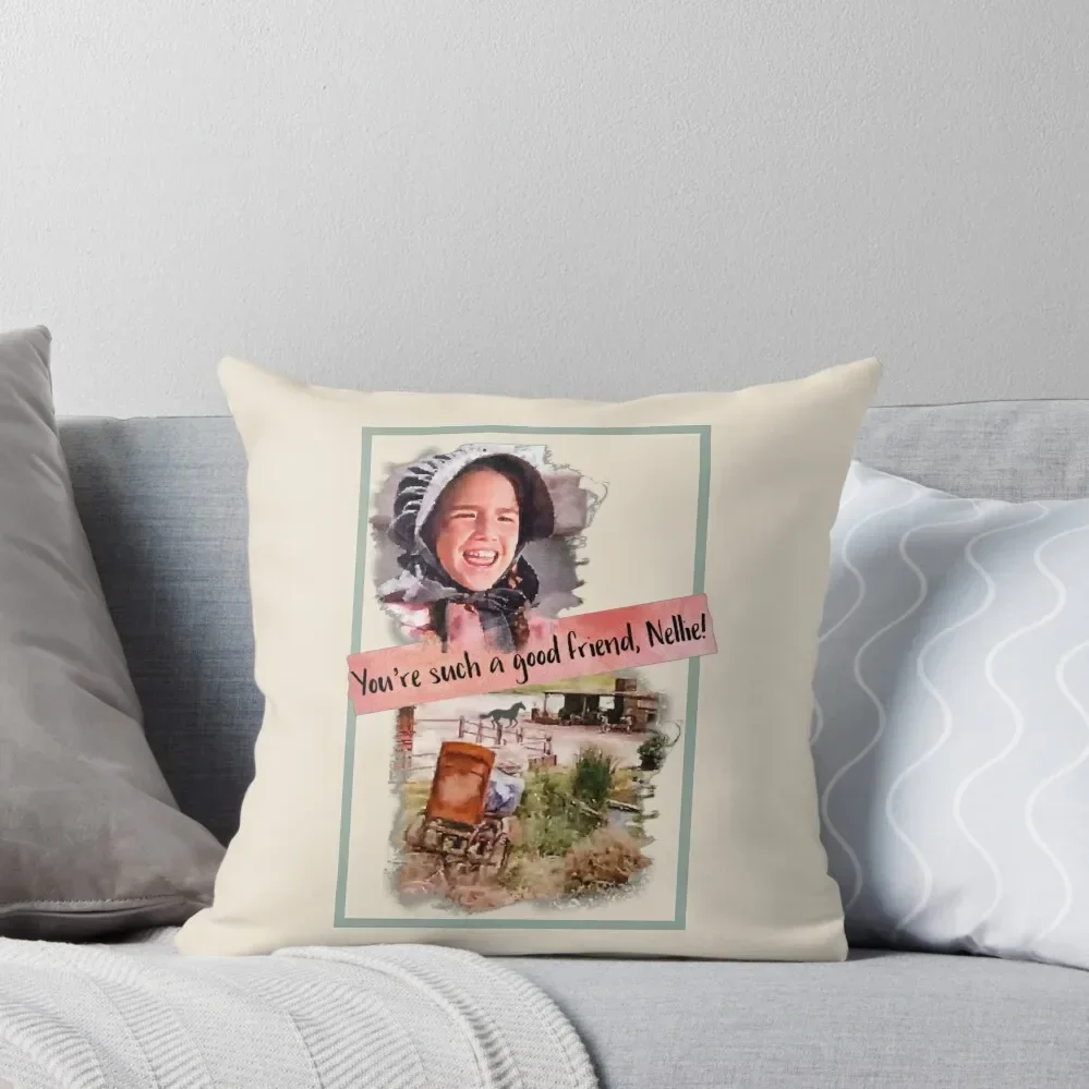 Little House on the Prairie Laura and Nellie Wheelchair Scene Throw Pillow Sofa Decorative Covers Marble Cushion Cover pillow