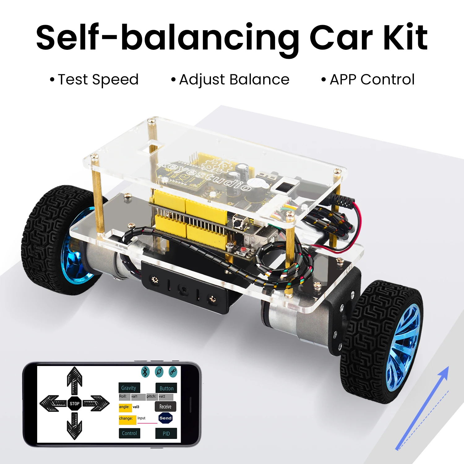 Keyestudio STEM Self-Balancing Car Kit For Arduino Robot Car Based On Arduino Programming DIY Electronic Kit With APP Control