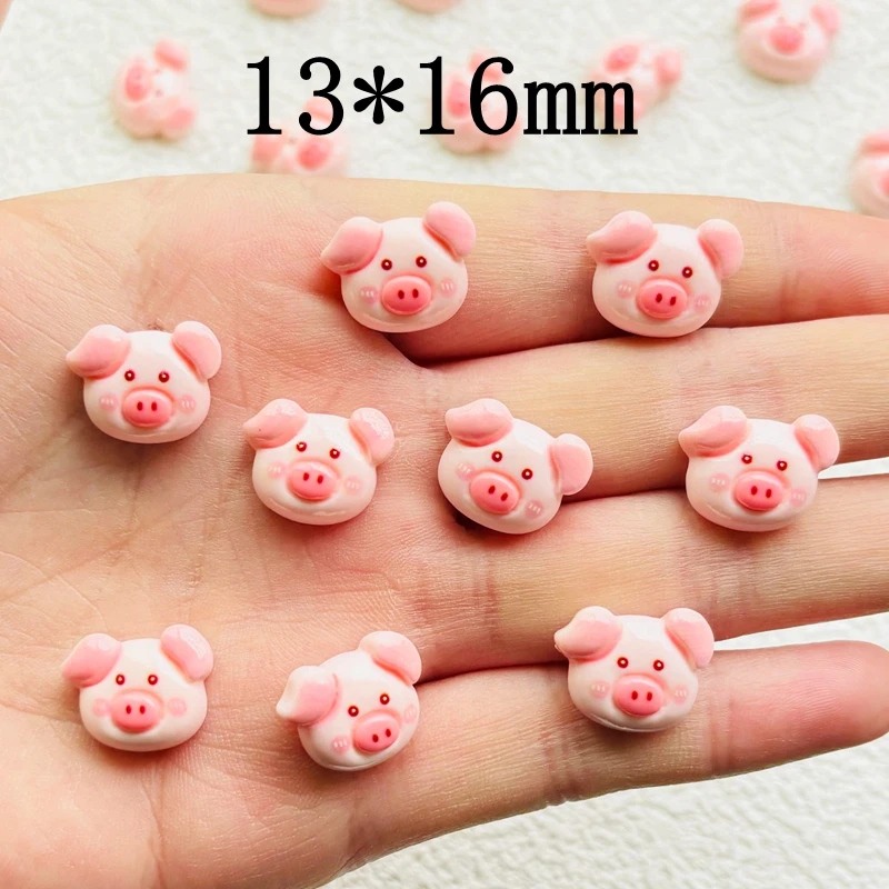 20 Pcs New Kawaii Cartoon Animal Piglet Resin Flat Back Cartoon Scrapbook Figurine DIY Bow Decor Accessories Crafts A69