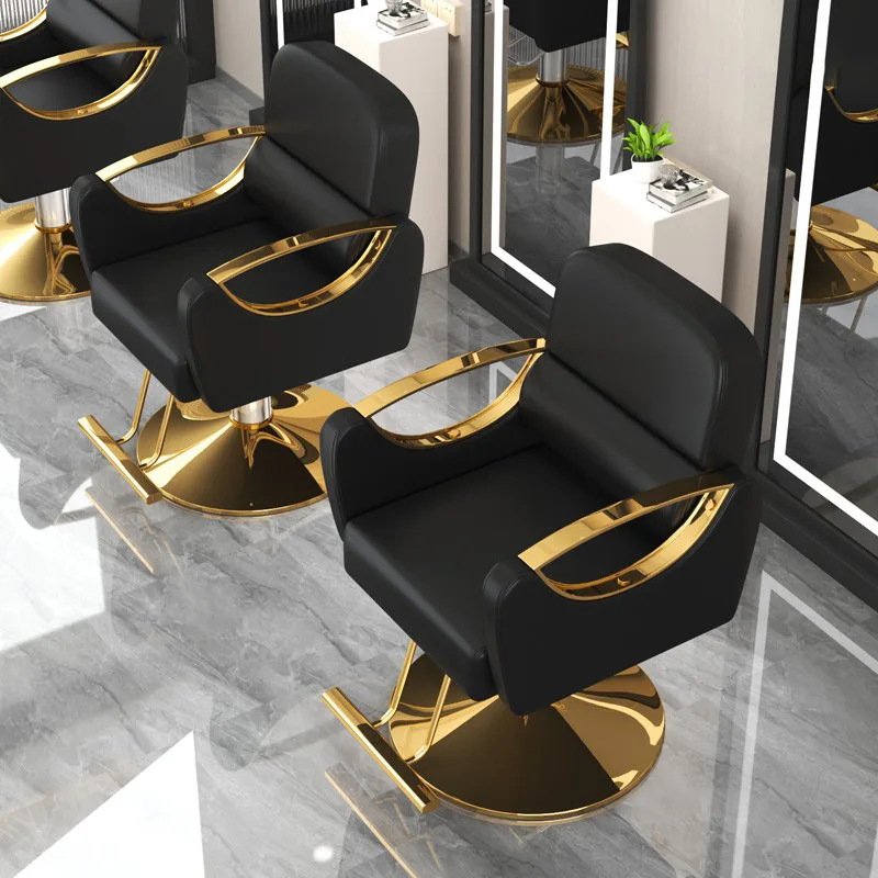 Modern Leather Hydraulic Barber Chair – Adjustable Salon Stylist Chair with Ergonomic Design & Stainless Steel Base