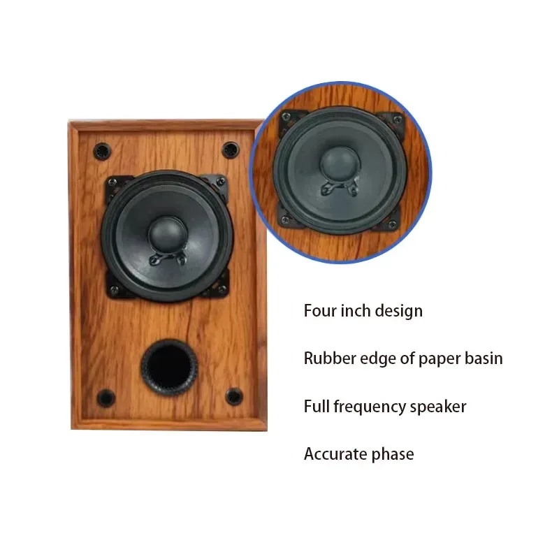 4Inch Passive Full Range Speaker 4 Ohm 25W Wooden Speakers Unit HIFI for Amplifier CD Player Sound Box Loudspeakers
