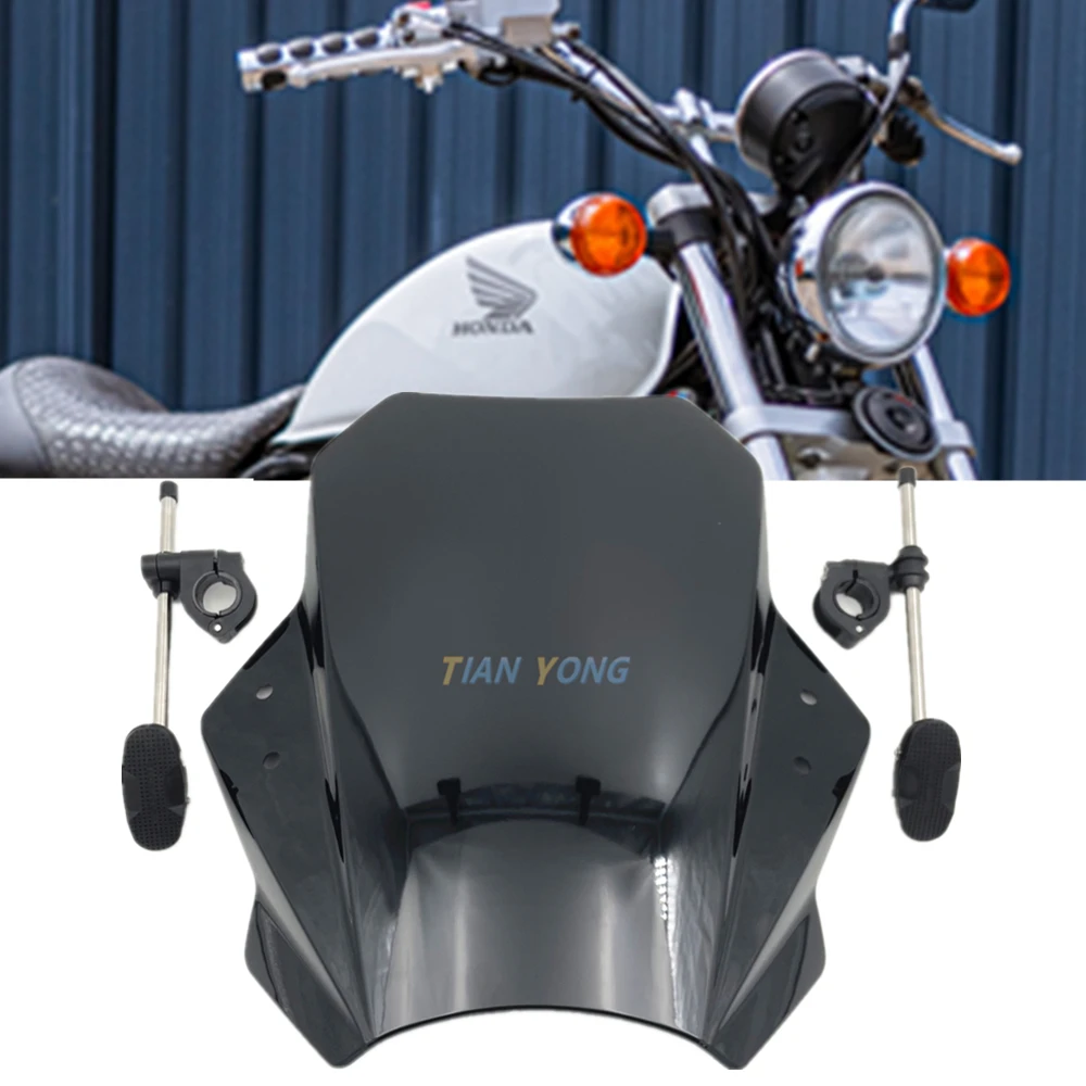 

Windshield Universal Motorcycle Wind Deflector Clamp-On Variable ABS Windscreen Spoiler For Honda VT750S VT 750S VT750 S