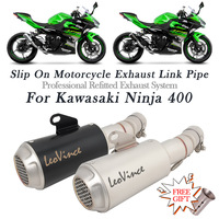 For KAWASAKI Ninja 400 Ninja400 Z400 Motorcycle Leo Vince Exhaust Modify Middle Link Pipe Escape Moto System DB Killer Muffler