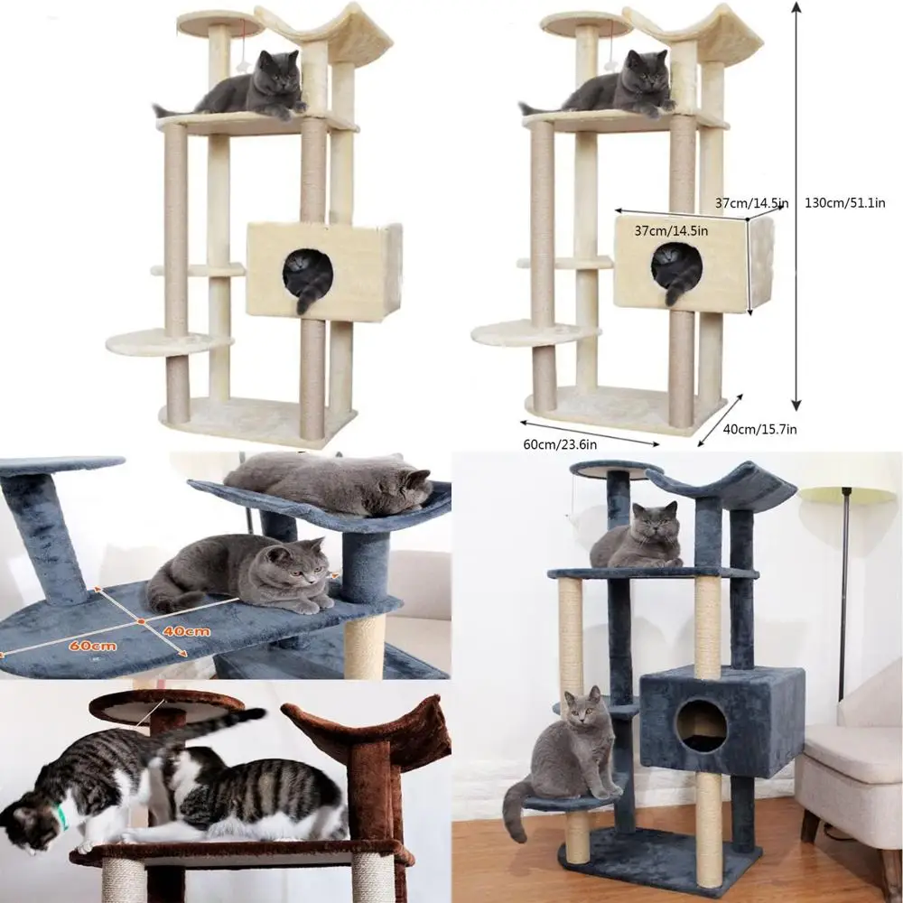 

Большая многоуровневая деревянная башня для кошек — прочная мебель для восхождения для больших кошек