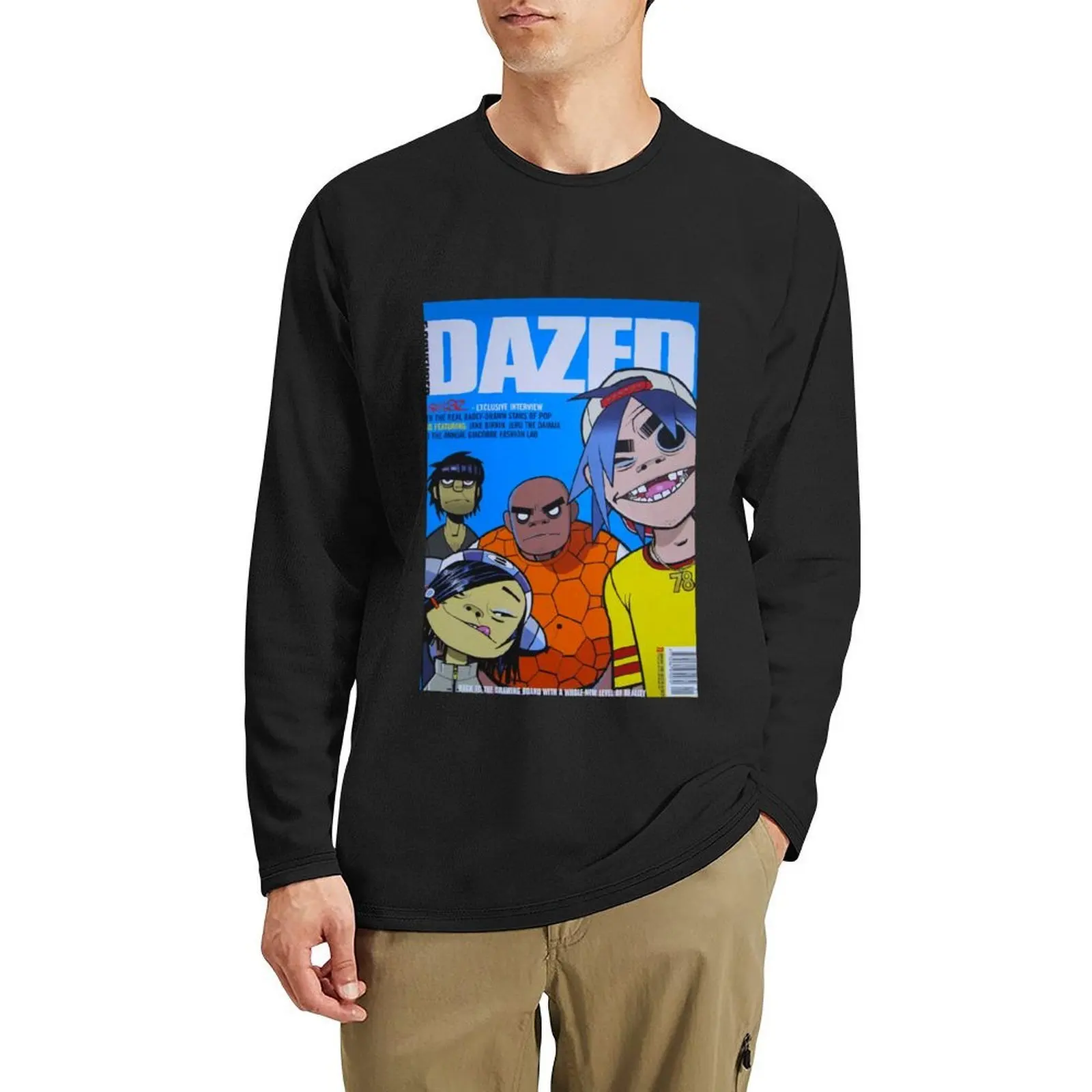 

Gorrilaz Dazed Magazine Cov.er Long T-Shirt sweat shirts funny t shirt anime clothes men t shirts