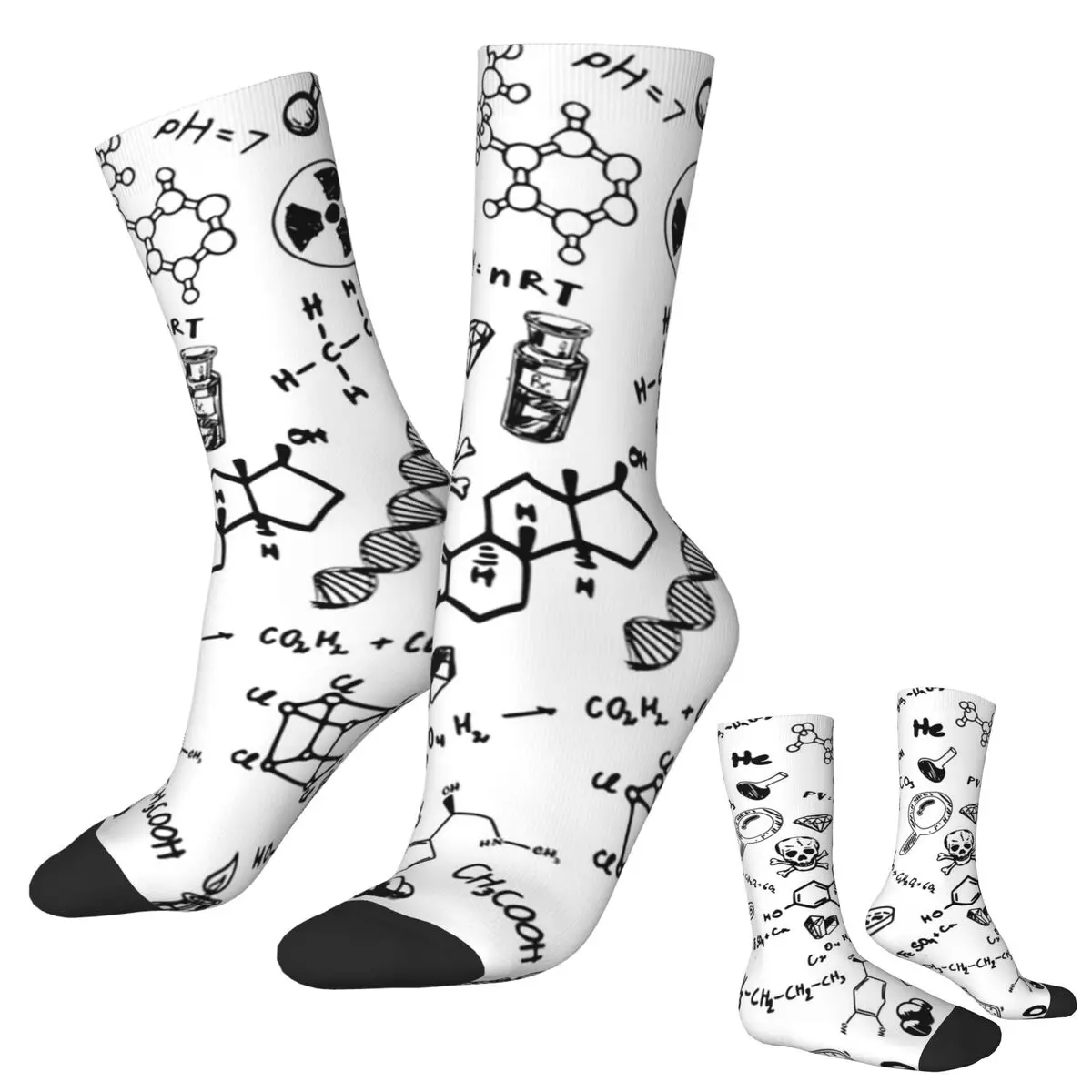 All Seasons Crew Stockings Scientific With Chemistry Formulas Socks Harajuku Long Socks for Men Women Valentine's Day Gifts