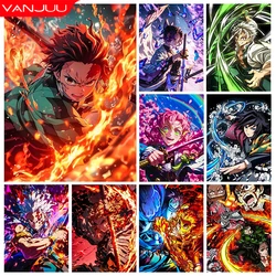 Demon Slayer 5D DIY Diamond Painting Kit Kamado Tanjirou Diamond Embroidery Full Diamond Mosaic Artist Home Decoration Picture