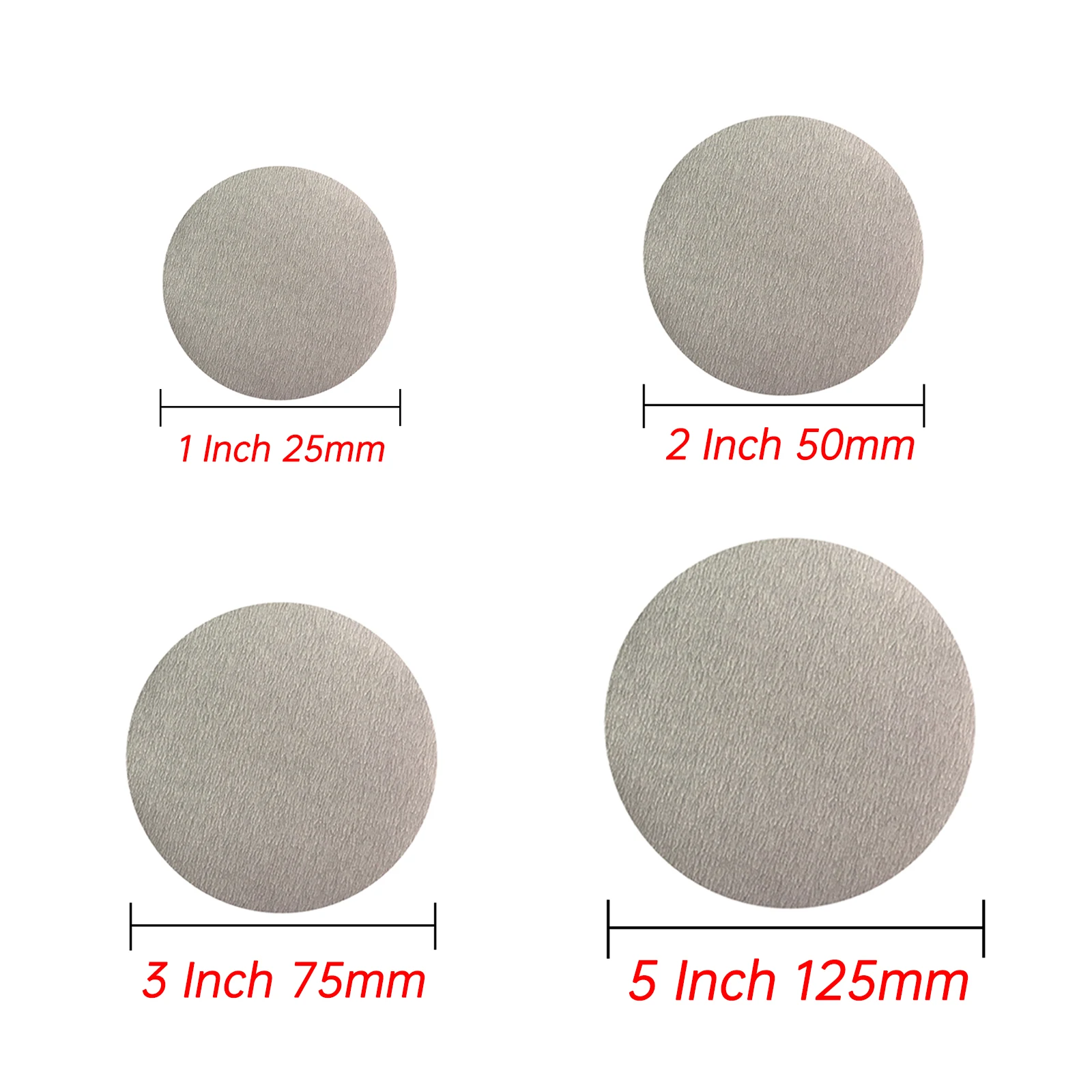 100Pcs 25-50-75-125mm 1-2-3-5 Inch Sanding Discs Hook and Loop Dry Grinding Sandpaper 60-1200 Grit For Polishing Abrasive