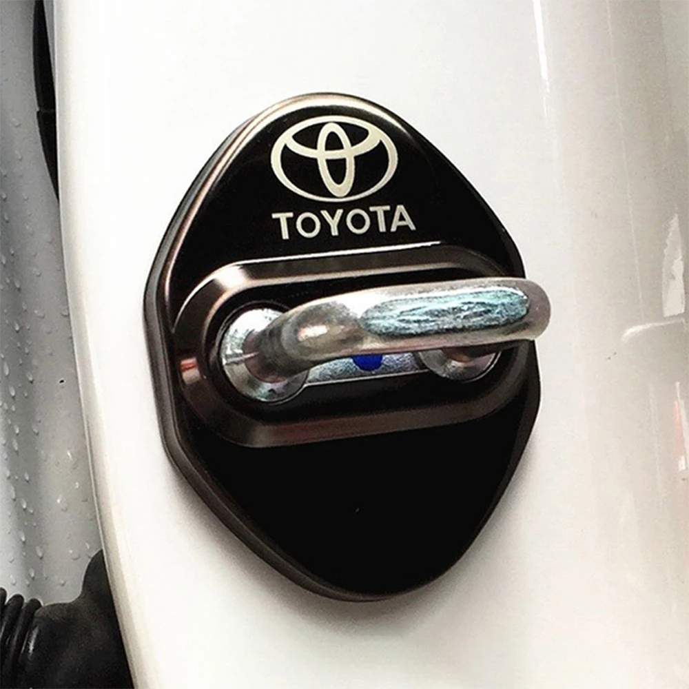 

4 шт. автомобильные аксессуары, автозащитная наклейка на дверной замок для Toyota Fortuner Chr Verso Prius Hiace Yaris Trd Corolla Camry Rav4