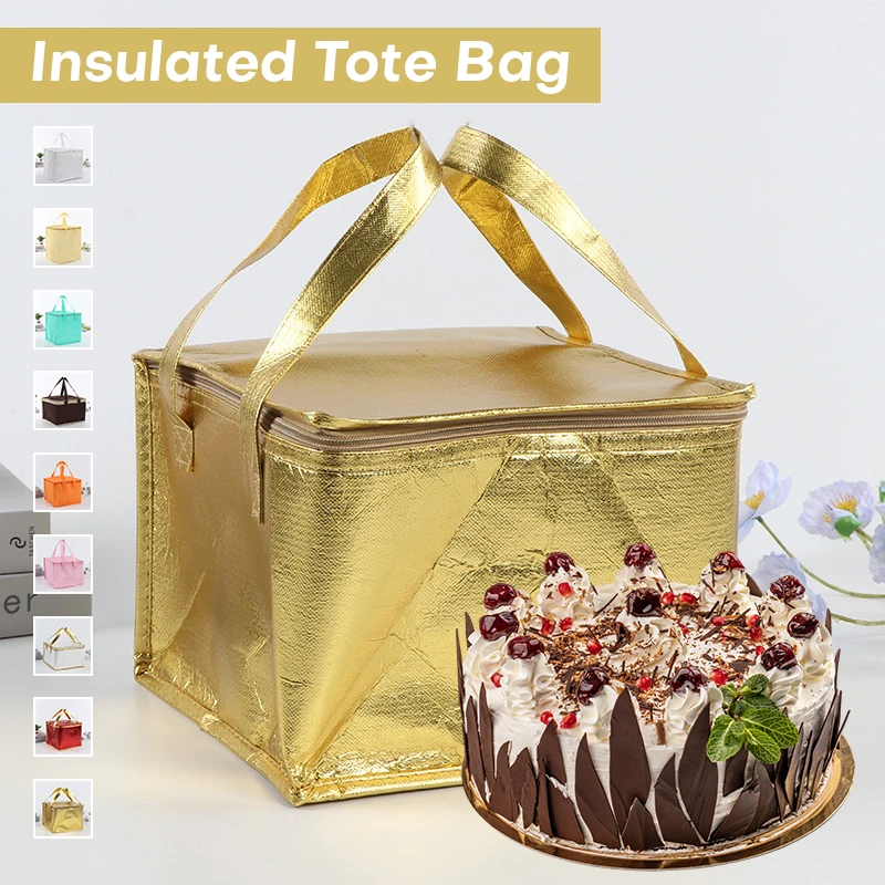 Cake Thermal Insulated Bag Waterproof Cooler Handbag Portable Pastry Food Picnic Drink Beer Wine Container Camping Tin Foil Bags