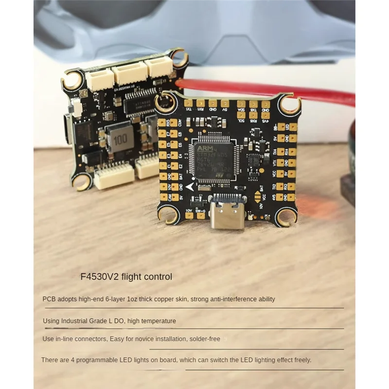 

F4530 V2 Mini Flight Controller With 50A 8-Bit ESC Gyroscope Dual BEC Onboard LED Light For FPV Freestyle Racing Drone